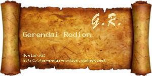 Gerendai Rodion névjegykártya